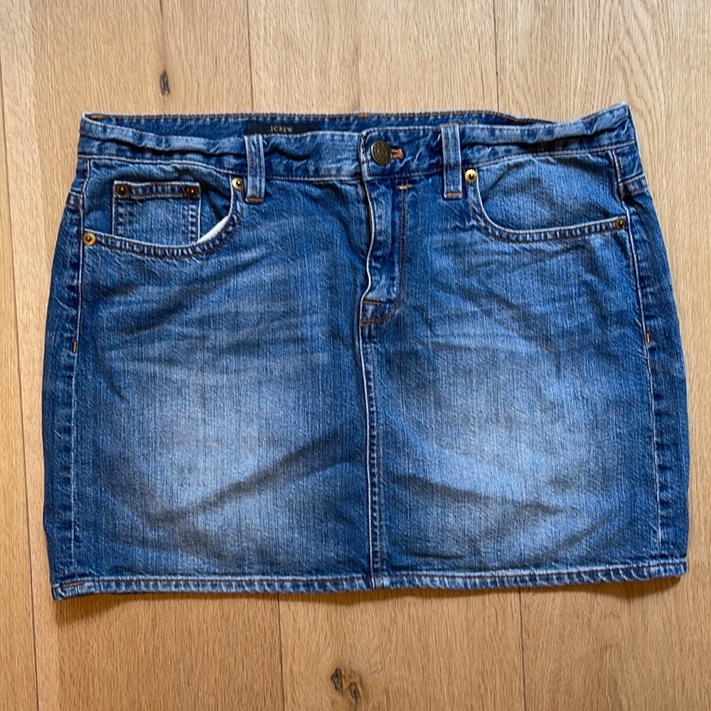 J Crew indigo denim mini skirt sz 31